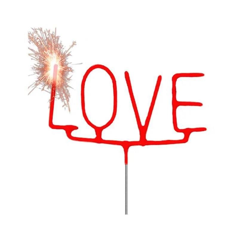 New Years Sparklers Love Star - 1pc